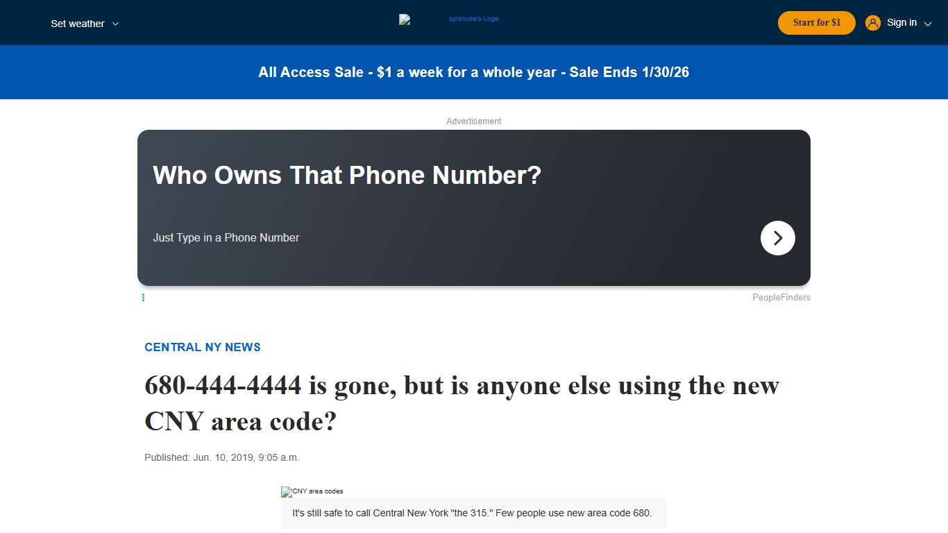 680-444-4444 is gone, but is anyone else using the new CNY area code? - syracuse.com